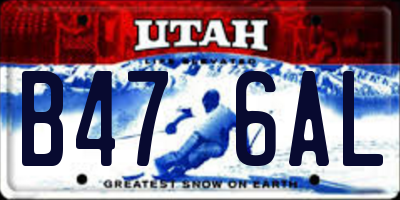 UT license plate B476AL