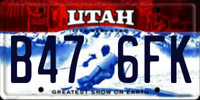 UT license plate B476FK