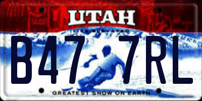 UT license plate B477RL