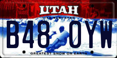 UT license plate B480YW
