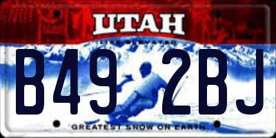 UT license plate B492BJ