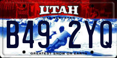 UT license plate B492YQ