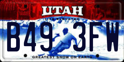 UT license plate B493FW
