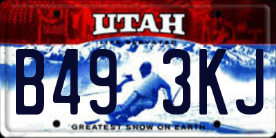 UT license plate B493KJ