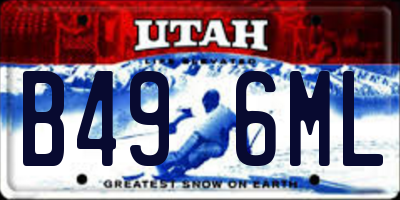 UT license plate B496ML