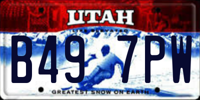 UT license plate B497PW