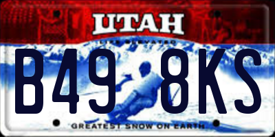 UT license plate B498KS