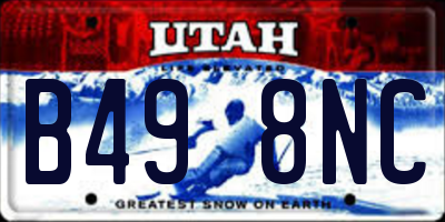 UT license plate B498NC