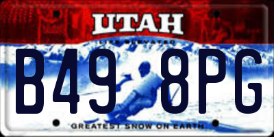 UT license plate B498PG