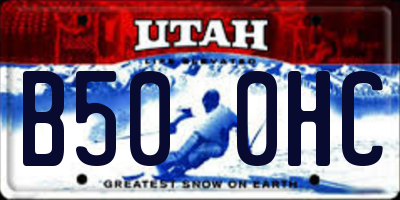 UT license plate B500HC