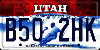 UT license plate B502HK