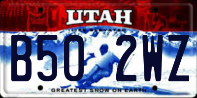UT license plate B502WZ