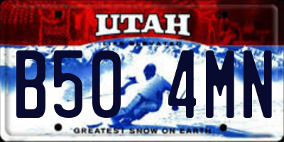 UT license plate B504MN