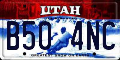 UT license plate B504NC