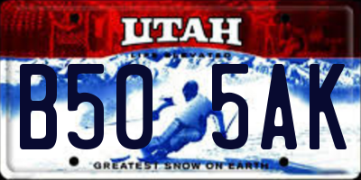 UT license plate B505AK