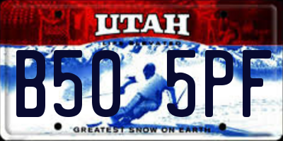 UT license plate B505PF