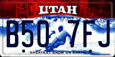 UT license plate B507FJ