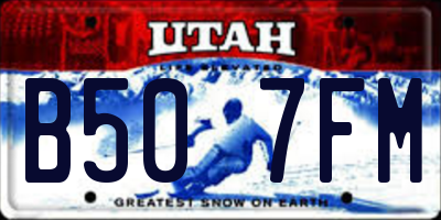 UT license plate B507FM