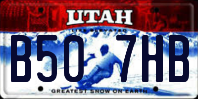 UT license plate B507HB