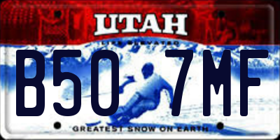 UT license plate B507MF