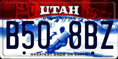 UT license plate B508BZ