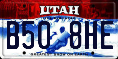 UT license plate B508HE
