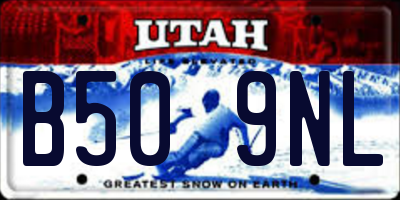 UT license plate B509NL