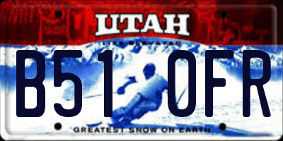 UT license plate B510FR