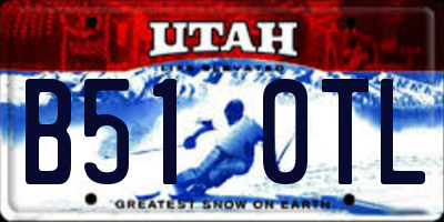 UT license plate B510TL