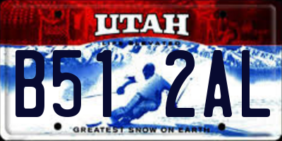 UT license plate B512AL
