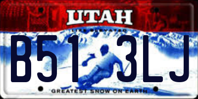 UT license plate B513LJ