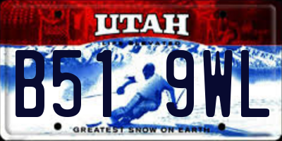 UT license plate B519WL