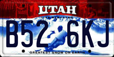 UT license plate B526KJ