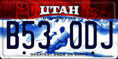 UT license plate B530DJ
