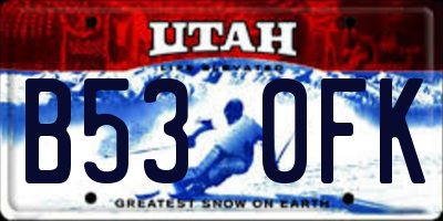 UT license plate B530FK