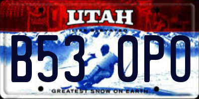 UT license plate B530PO