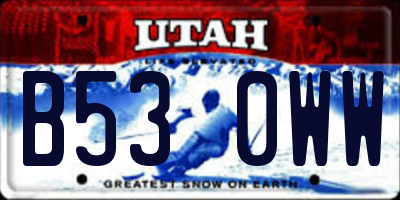UT license plate B530WW
