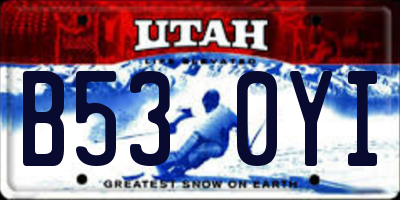 UT license plate B530YI