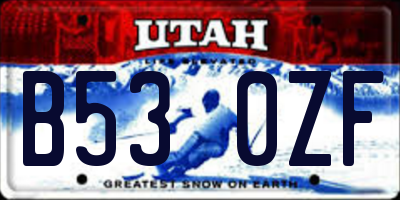 UT license plate B530ZF