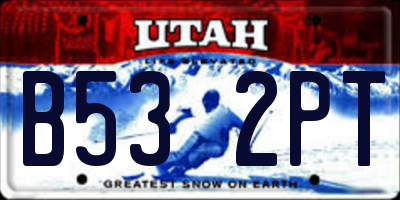 UT license plate B532PT