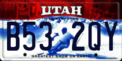 UT license plate B532QY