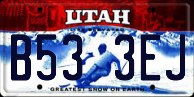 UT license plate B533EJ