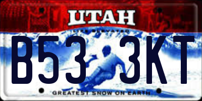 UT license plate B533KT