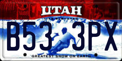 UT license plate B533PX