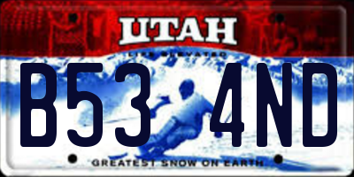 UT license plate B534ND