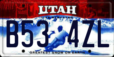 UT license plate B534ZL
