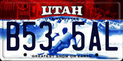 UT license plate B535AL