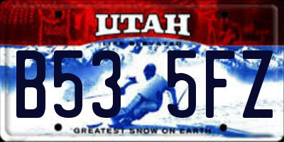 UT license plate B535FZ