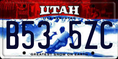 UT license plate B535ZC