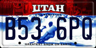 UT license plate B536PQ